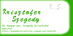 krisztofer szegedy business card